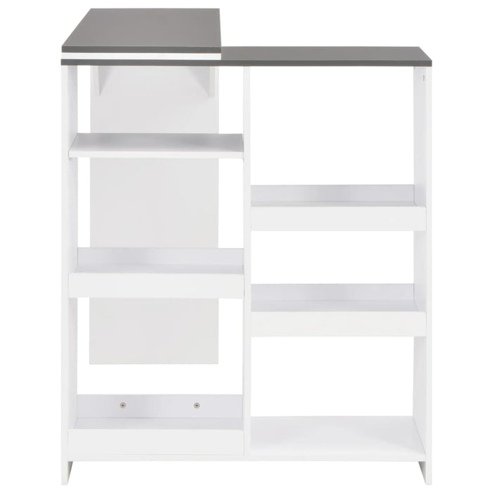 Tavolo da Bar con Scaffale Mobile Bianco 138x39x110 cm cod mxl 12492