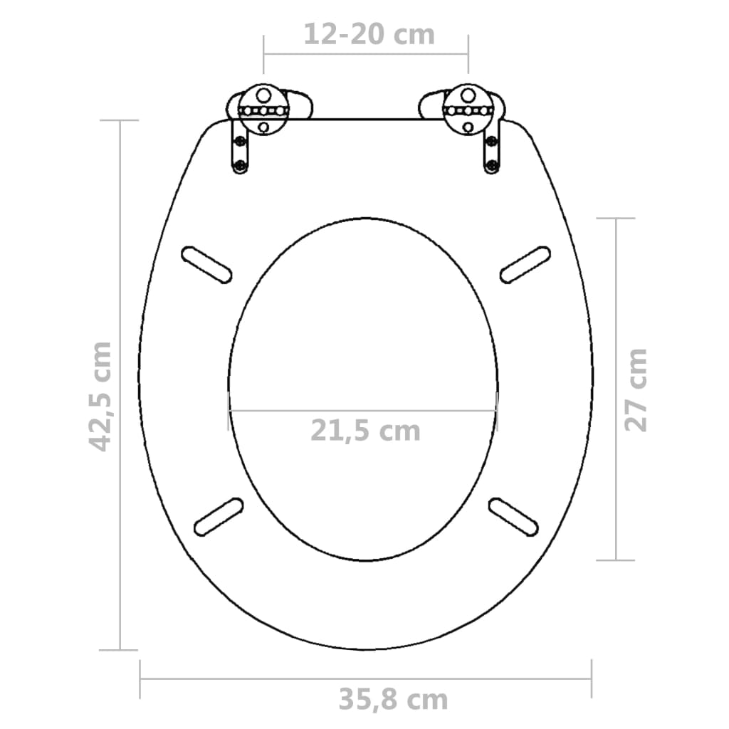 Copriwater a Chiusura Ammortizzata 2 pz in MDF Nero 275905