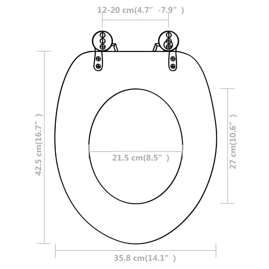 Tavolette WC con Coperchi 2 pz in MDF Bianche cod mxl 76651