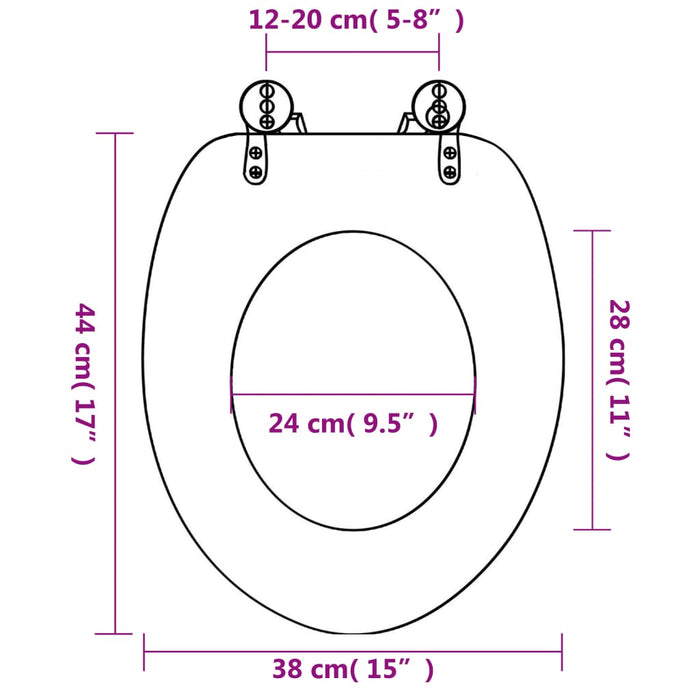 Tavolette WC con Coperchi 2 pz in MDF Design Stella Marina 275911