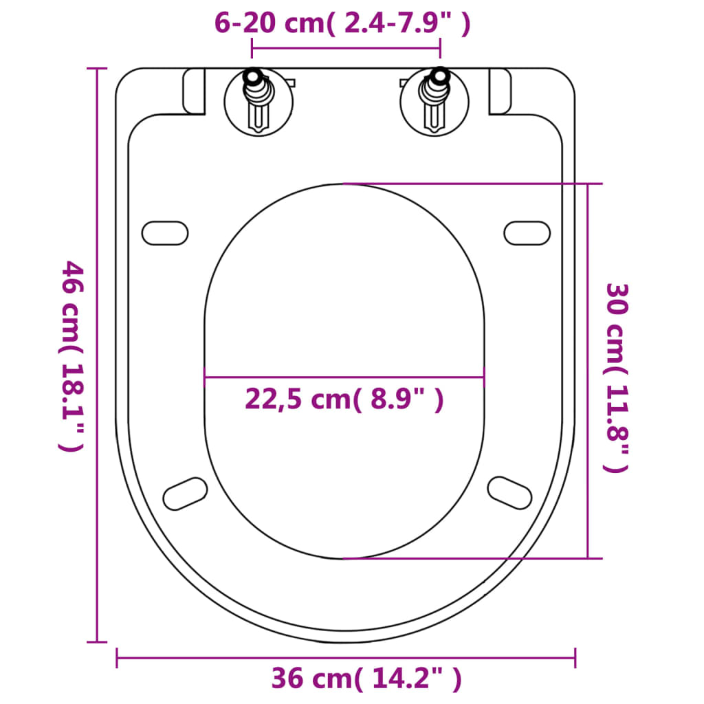 Copriwater a Chiusura Rallentata 2 pz Plastica Bianco 275930