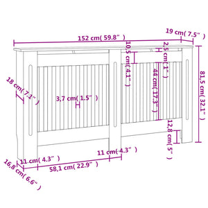 Copritermosifoni 2 pz in MDF 152 cm Bianco  cod mxl 78279