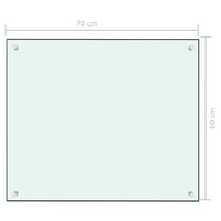 Paraschizzi per Cucina Bianco 70x60 cm in Vetro Temperato 249453