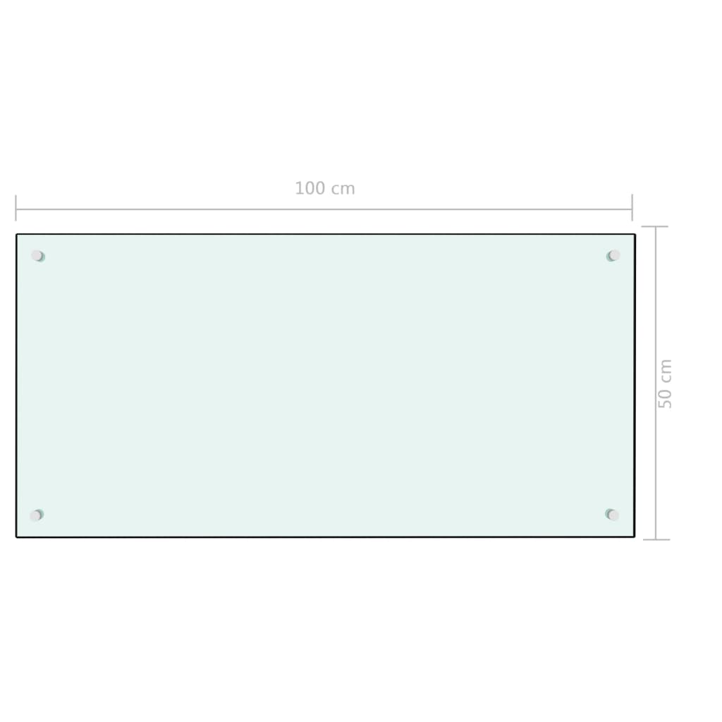 Paraschizzi per Cucina Bianco 100x50 cm in Vetro Temperato 249461