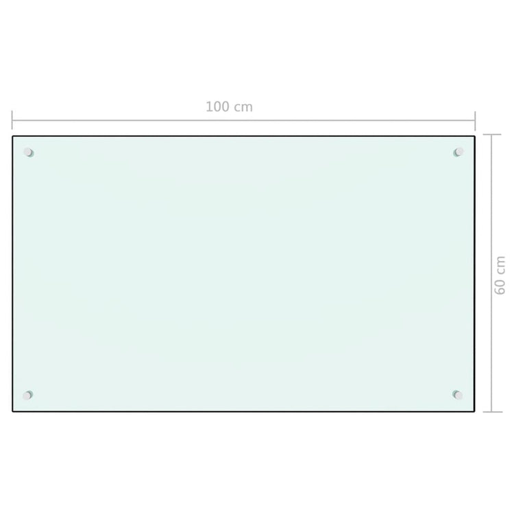 Paraschizzi per Cucina Bianco 100x60 cm in Vetro Temperato cod mxl 78694