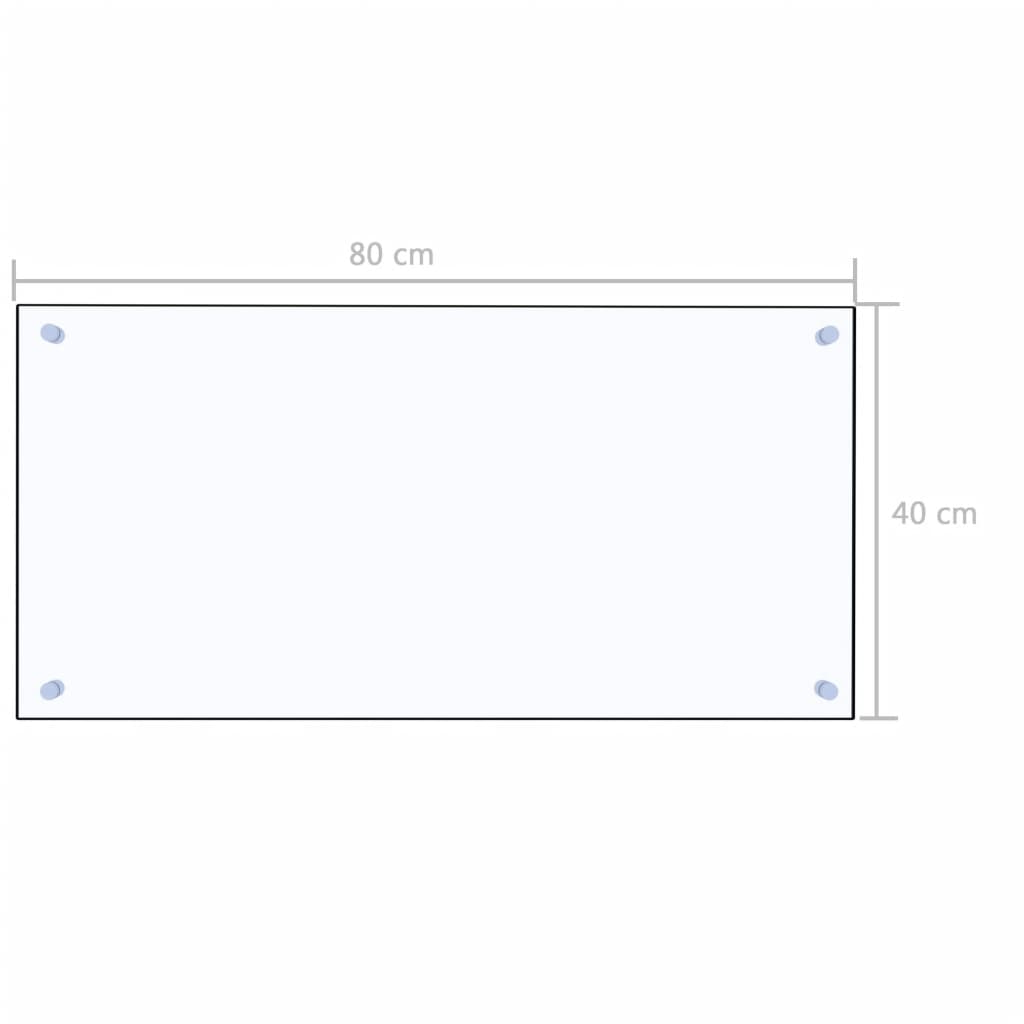 Paraschizzi per Cucina Trasparente 80x40 cm in Vetro Temperato 249469