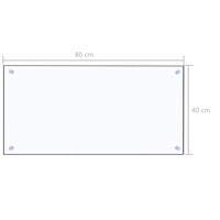 Paraschizzi per Cucina Trasparente 80x40 cm in Vetro Temperato 249469