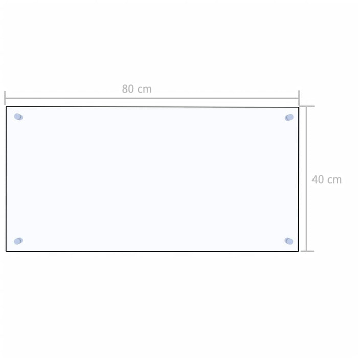 Paraschizzi per Cucina Trasparente 80x40 cm in Vetro Temperato 249469