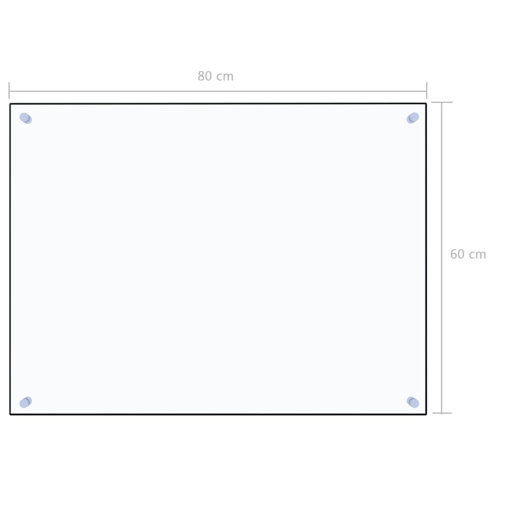 Paraschizzi per Cucina Trasparente 80x60 cm in Vetro Temperato 249471