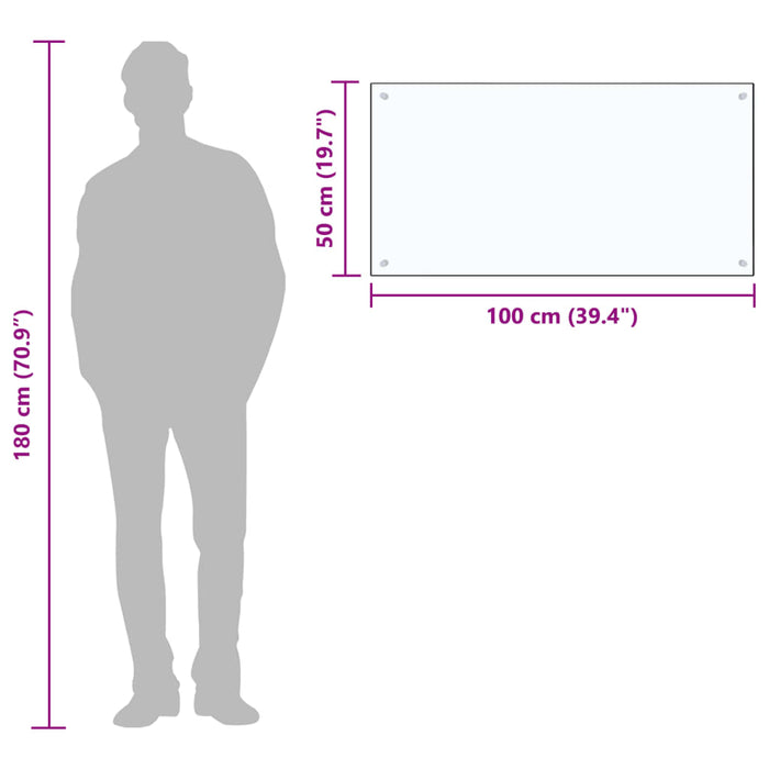Paraschizzi per Cucina Trasparente 100x50 cm in Vetro Temperato 249476