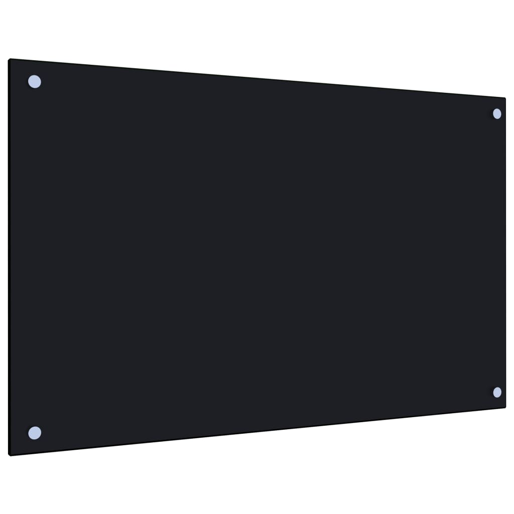 Paraschizzi per Cucina Nero 80x50 cm in Vetro Temperatocod mxl 78921