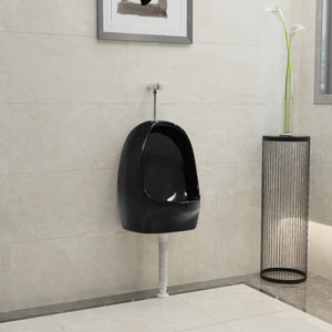 Orinatoio Sospeso con Sciacquone in Ceramica Nero 143988