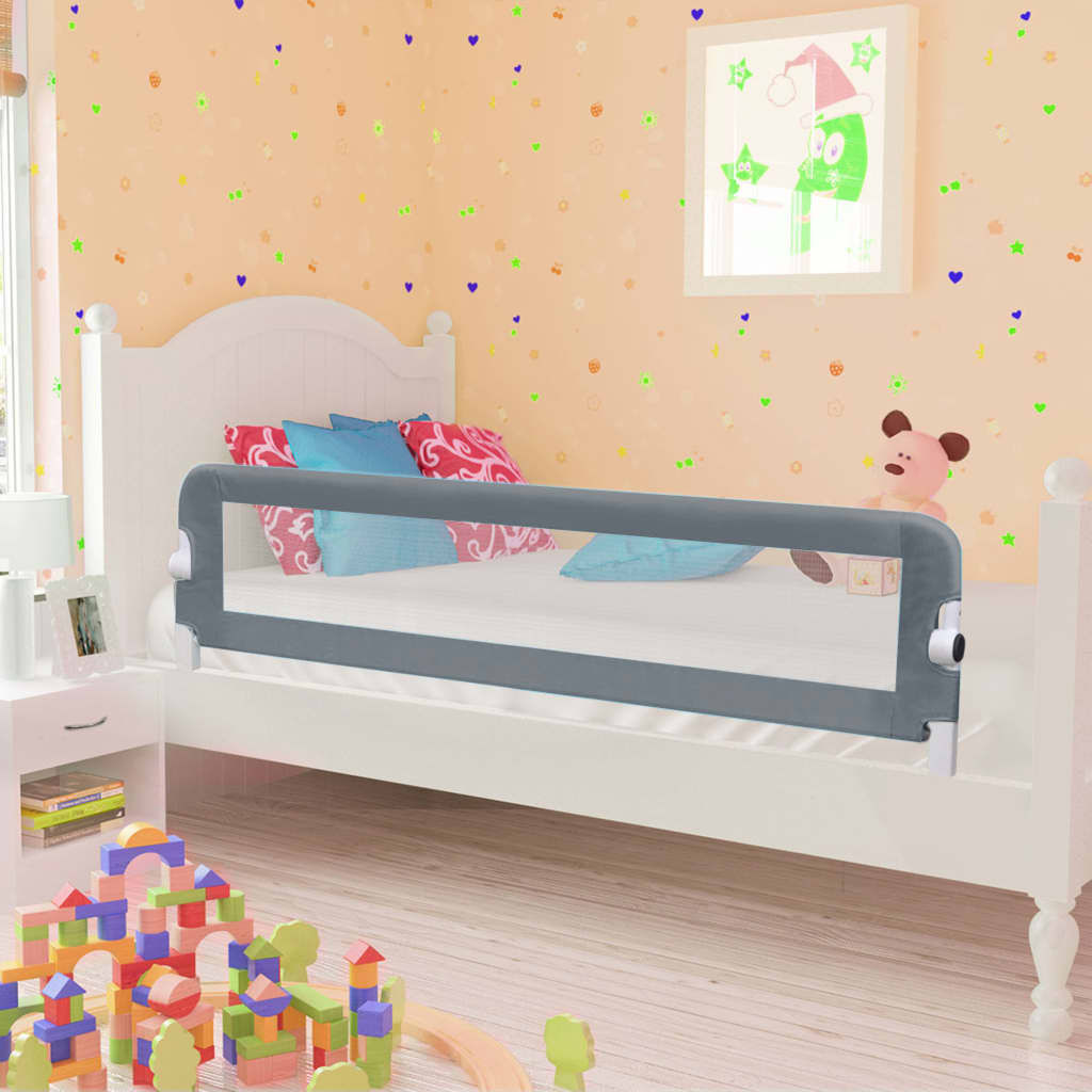 Sponde Letto di Sicurezza Bambini Grigio 150x42cm in Poliestere 10167