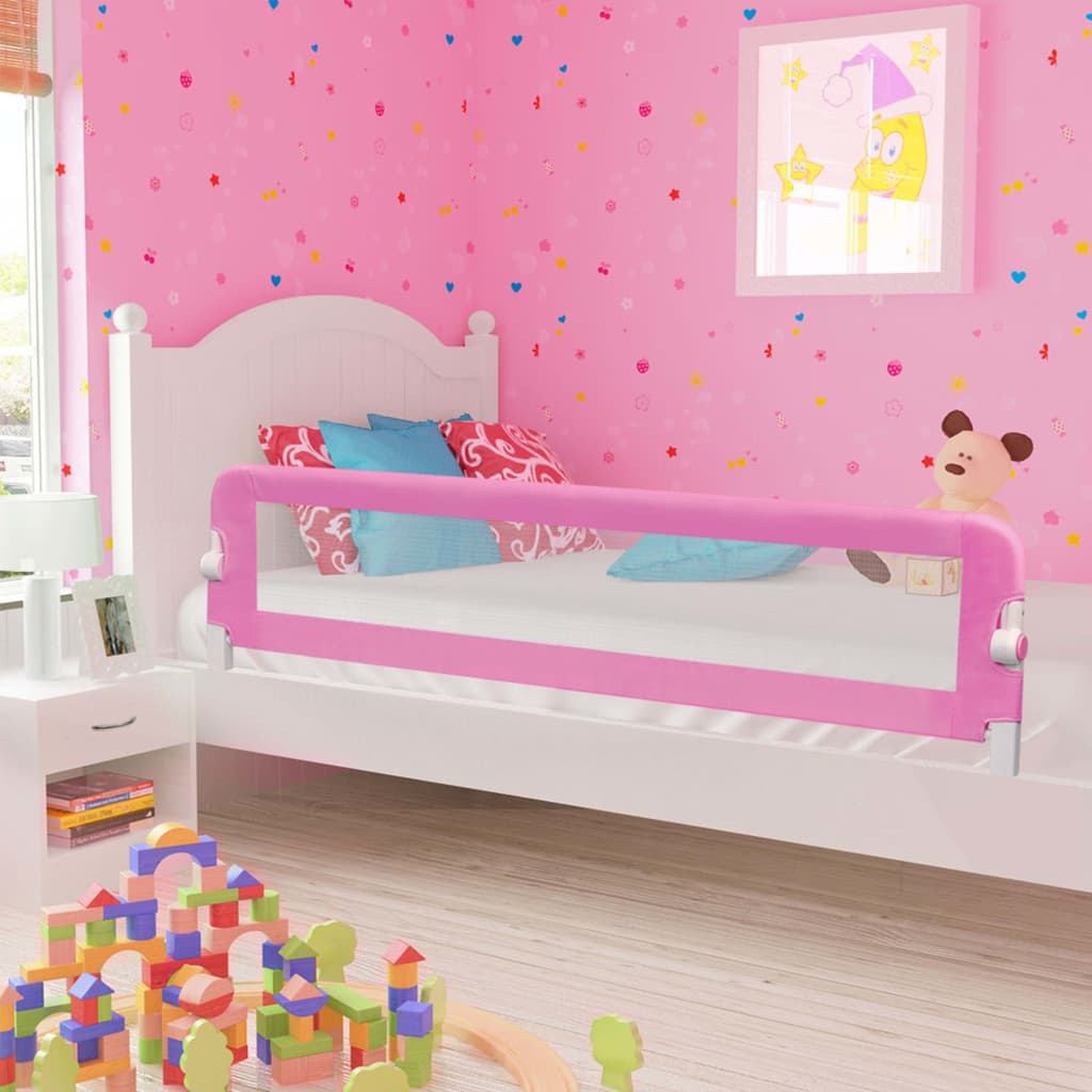 Sponde Letto di Sicurezza per Bambini Rosa 180x42cm Poliestere 10171