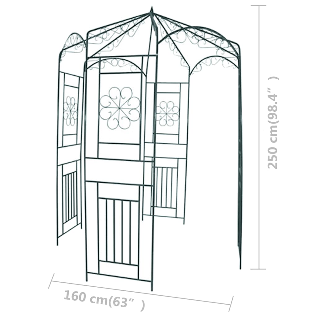 Arco da Giardino 250 cm Verde Scurocod mxl 121355