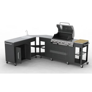 Barbecue a gas Montana, cucina portabile 4 bruciatori +1 cod mxl 47793