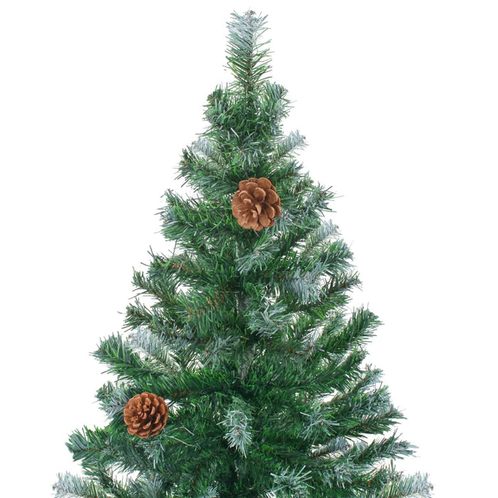 Albero di Natale Artificiale Satinato con Pigne 150 cm