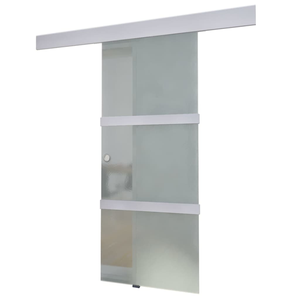 Porta Scorrevole in Vetro e Alluminio 178 cm Argento 60266