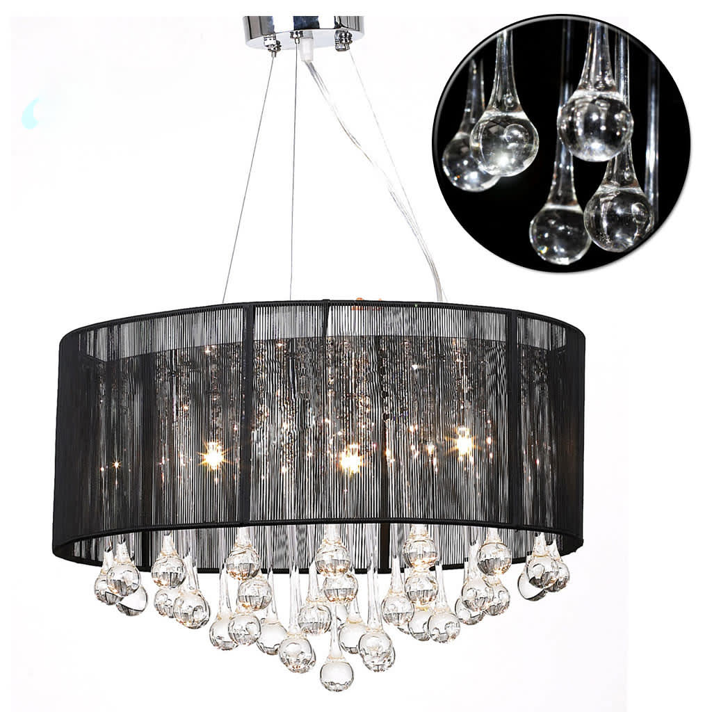 Lampadario con 85 Cristalli Nero cod mxl 43133