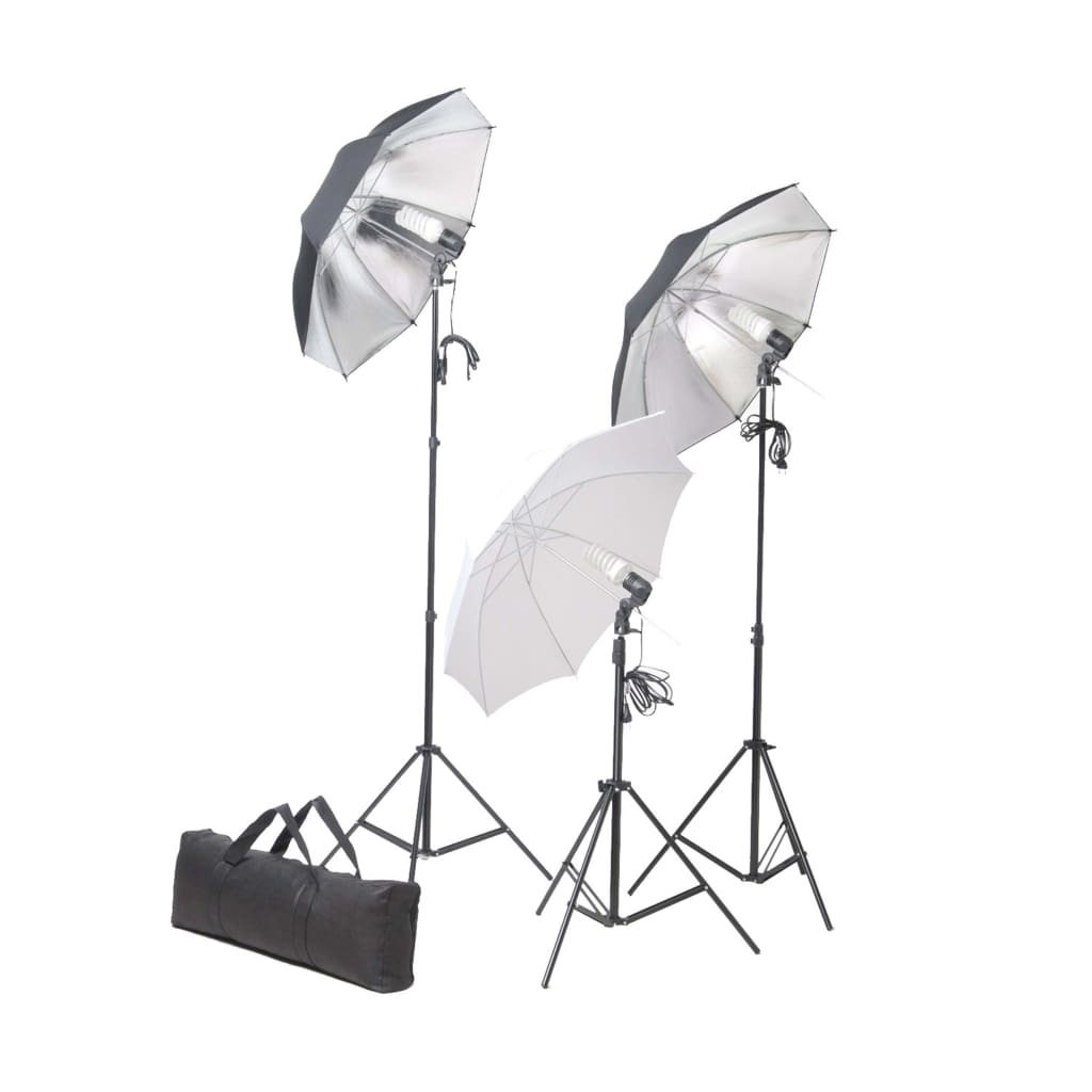 Set di Illuminazione da Studio: Ombrelli e Treppiedi 24 Watt 190041