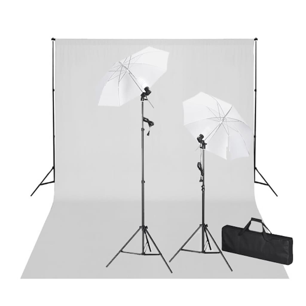 Set Studio Fotografico Fondale Bianco 600x300 cm con Luci 160180