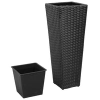 Letti Rialzati da Giardino 3 pz in Polyrattan Nero cod mxl 67033