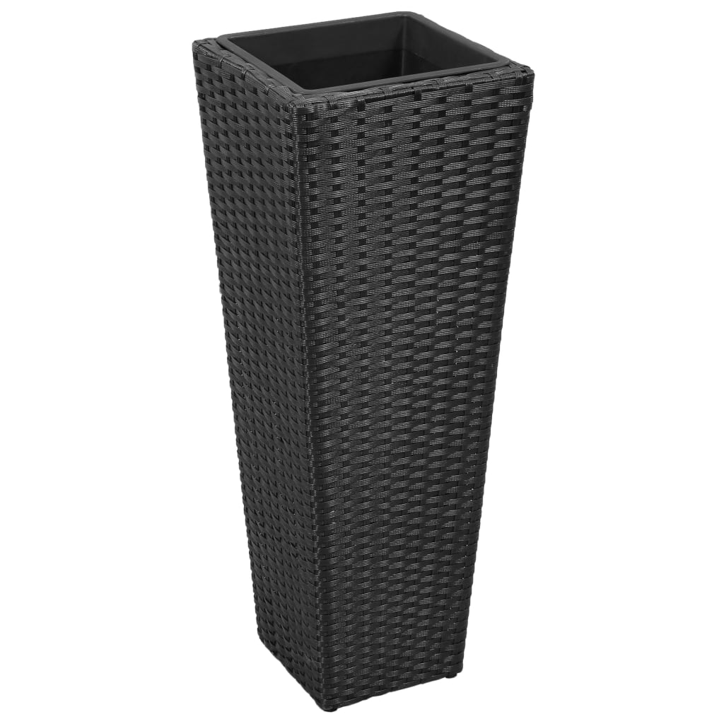 Letti Rialzati da Giardino 3 pz in Polyrattan Nero cod mxl 67033