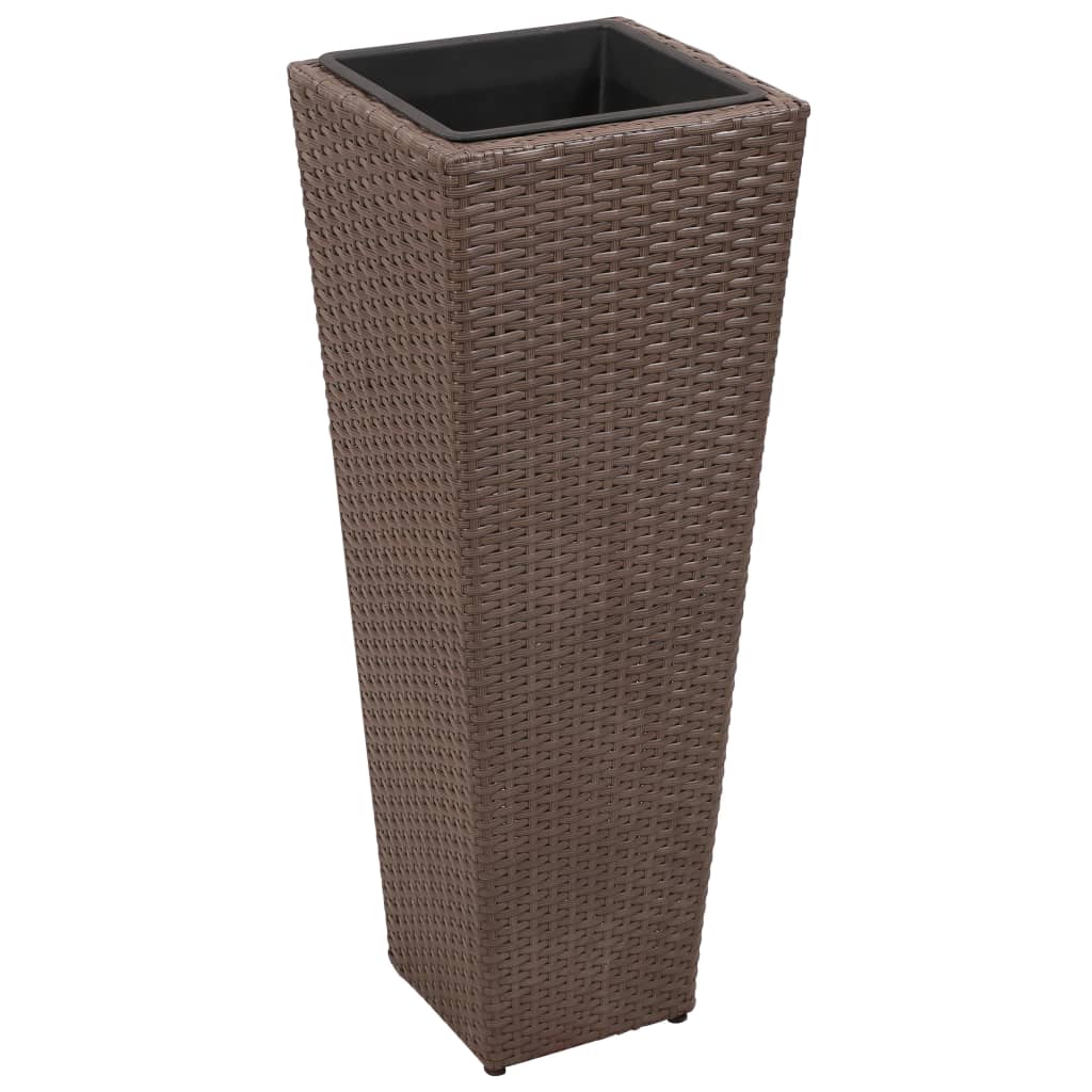 Letti Rialzati da Giardino 3 pz in Polyrattan Marrone cod mxl 67094