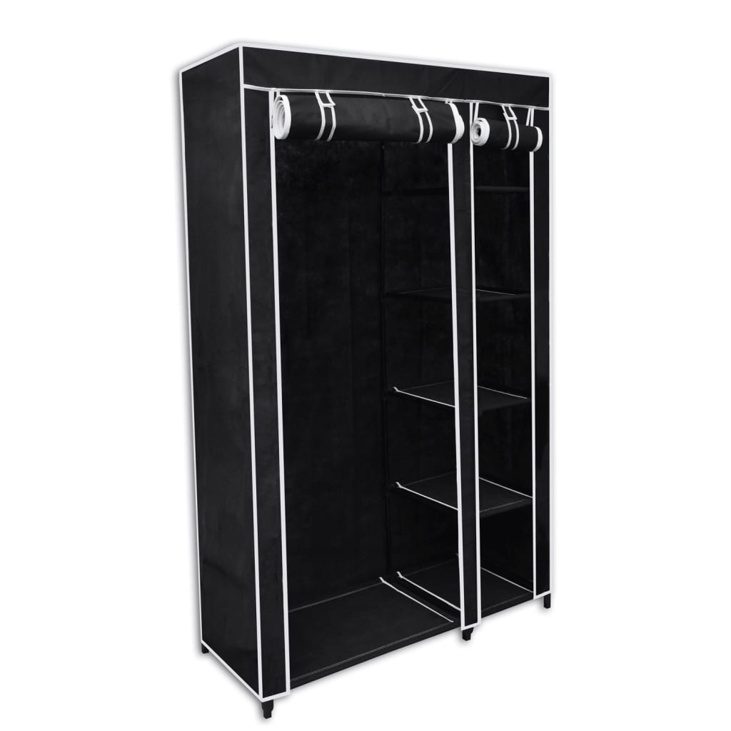 Armadio Guardaroba Pieghevole Nero 110 x 45 x 175 cm  cod mxl 67886