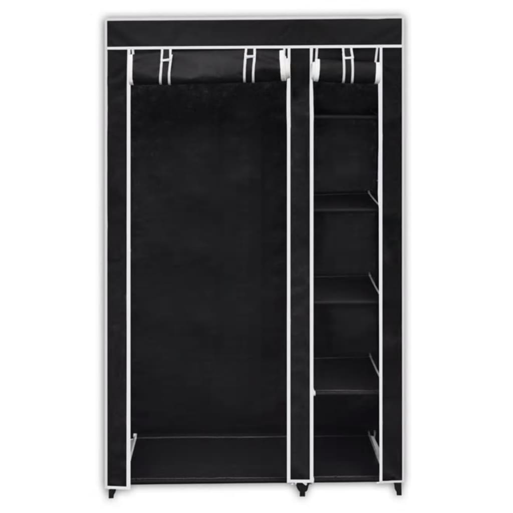 Armadio Guardaroba Pieghevole Nero 110 x 45 x 175 cm  cod mxl 67886