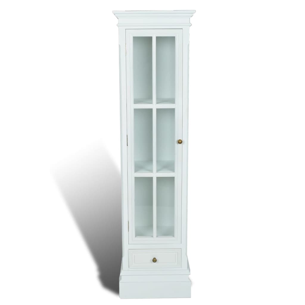 Armadietto con Libreria Elegante con 3 Scaffali Bianco in Legno 60639