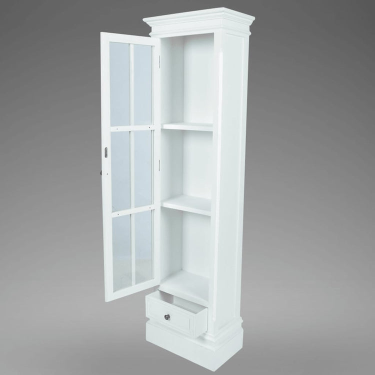 Armadietto con Libreria Elegante con 3 Scaffali Bianco in Legno 