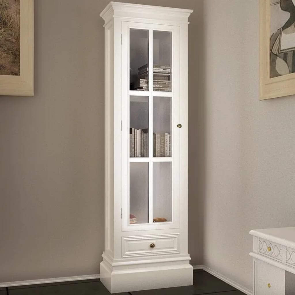 Armadietto con Libreria Elegante con 3 Scaffali Bianco in Legno 