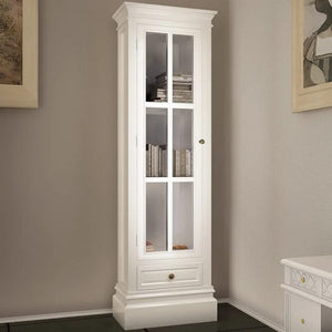 Armadietto con Libreria Elegante con 3 Scaffali Bianco in Legno 60639