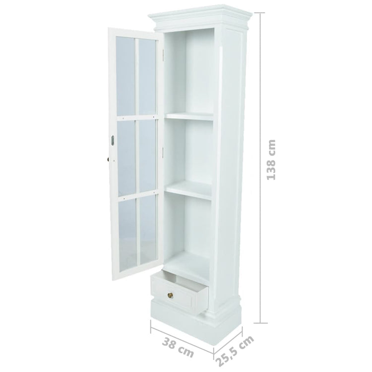 Armadietto con Libreria Elegante con 3 Scaffali Bianco in Legno 