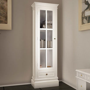 Armadietto con Libreria Elegante con 3 Scaffali Bianco in Legno 