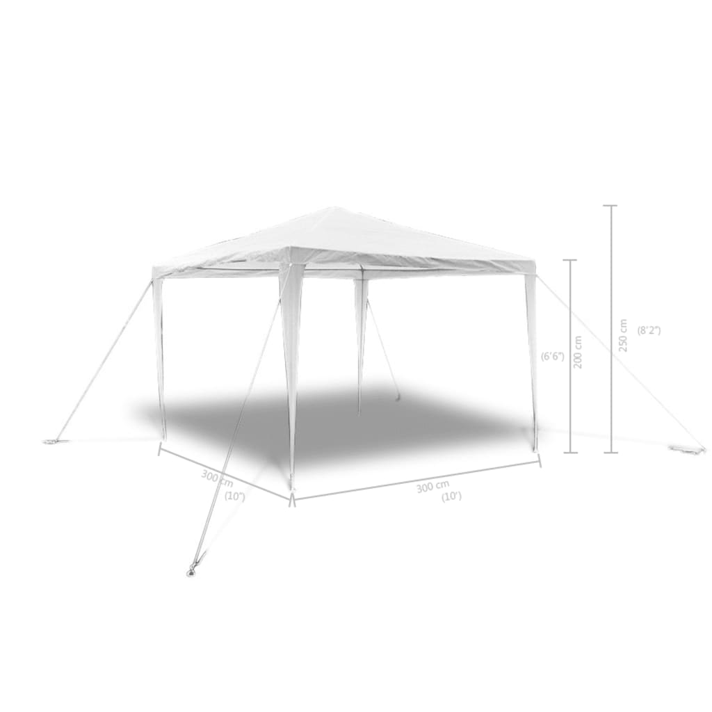 Gazebo da Esterno 3x3 m con Tetto a Piramide per Feste 90332