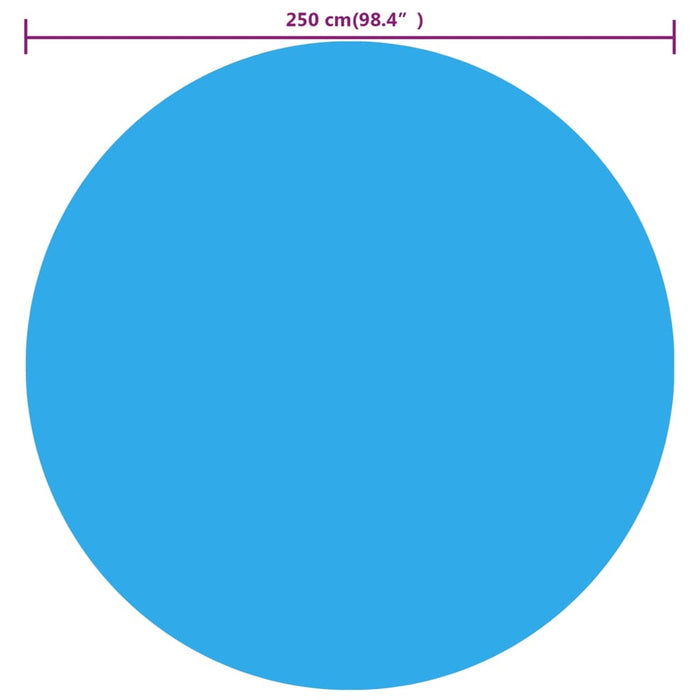 Pellicola Galleggiante Solare PE Rotonda 250 cm per Piscina Blu