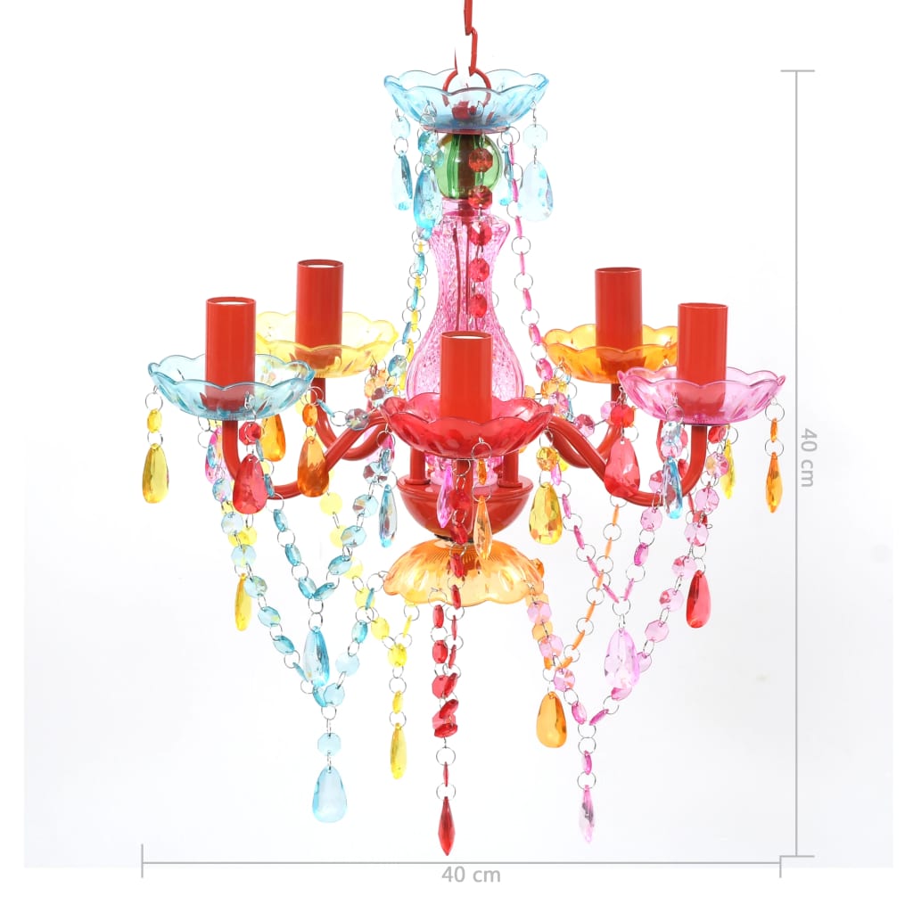 Lampadario in Cristallo 5 Lampadine Multicolore cod mxl 49940