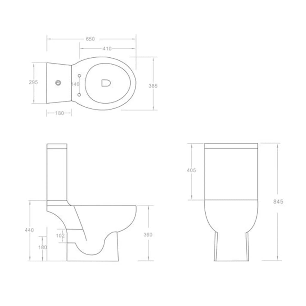 Vaso WC in Ceramica con Scarico Dietro Nero 140298