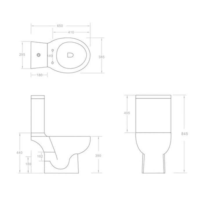 Vaso WC in Ceramica con Scarico Dietro Nero 140298