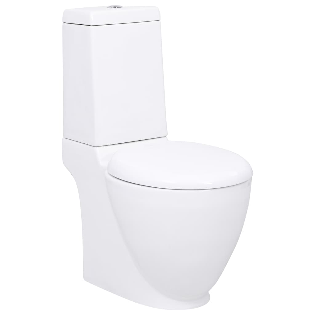 Vaso WC in Ceramica Base con Scarico Dietro Bianco