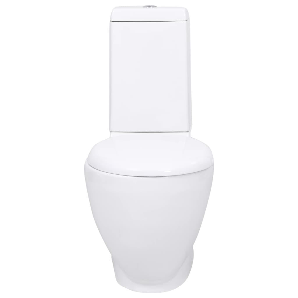 Vaso WC in Ceramica Base con Scarico Dietro Bianco