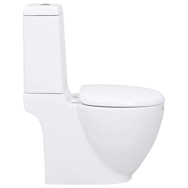 Vaso WC in Ceramica Base con Scarico Dietro Bianco