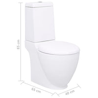 Vaso WC in Ceramica Base con Scarico Dietro Bianco