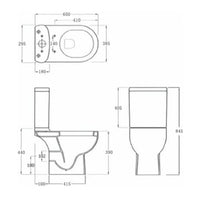 Vaso WC in Ceramica Base con Scarico Dietro Bianco