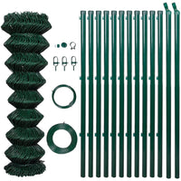 Recinzione in Rete con Pali in Acciaio 0,8x25 m Verde cod mxl 59461