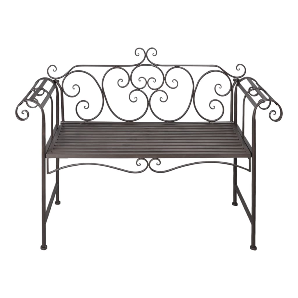 Panchina da Giardino 132 cm in Acciaio Stile Anticato Marrone cod mxl 45933