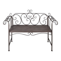 Panchina da Giardino 132 cm in Acciaio Stile Anticato Marrone cod mxl 45933