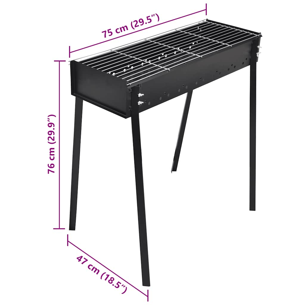 Supporto per BBQ a carbonella forma quadrata 75 x 28 cm 40713